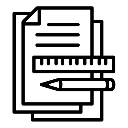 Architect papers icon. Outline architect papers icon for web design isolated on white backgroundの写真素材