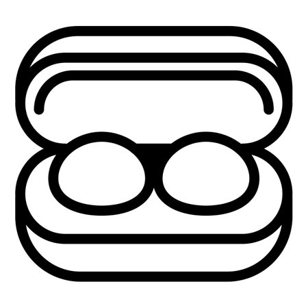 Contact lens case icon. Outline contact lens case icon for web design isolated on white backgroundの写真素材