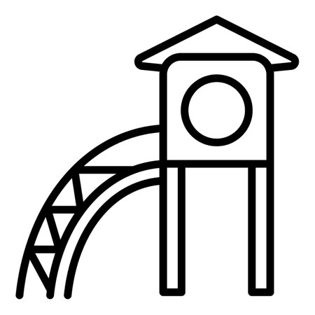 House kid slide icon. Outline house kid slide icon for web design isolated on white backgroundの写真素材