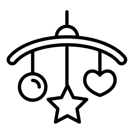 Baby crib star toy icon. Outline baby crib star toy icon for web design isolated on white backgroundの写真素材