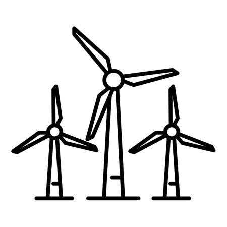 Wind turbine plant icon. Outline wind turbine plant icon for web design isolated on white backgroundの写真素材
