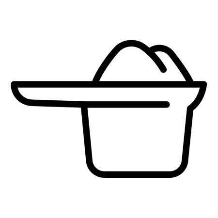 Protein powder spoon icon. Outline Protein powder spoon icon for web design isolated on white backgroundの写真素材