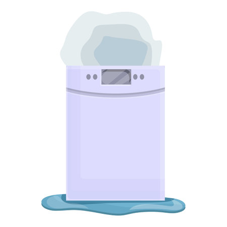 Dishwasher problem icon cartoon . Broken machine. Repair applianceの写真素材