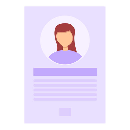 Girl cv icon cartoon . Work candidate. Man agreementの写真素材