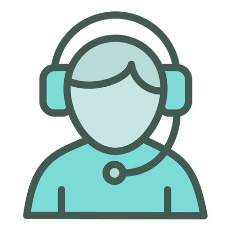 Woman operator icon outline . Call service. Agent deskの写真素材