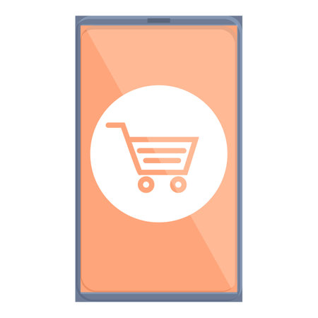 Discount smartphone shop icon cartoon . Digital card. Business retailの写真素材