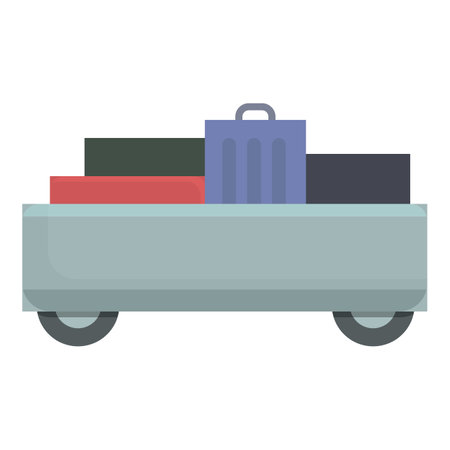 Tourist luggage trolley icon cartoon . Travel bag. Cart carryの写真素材