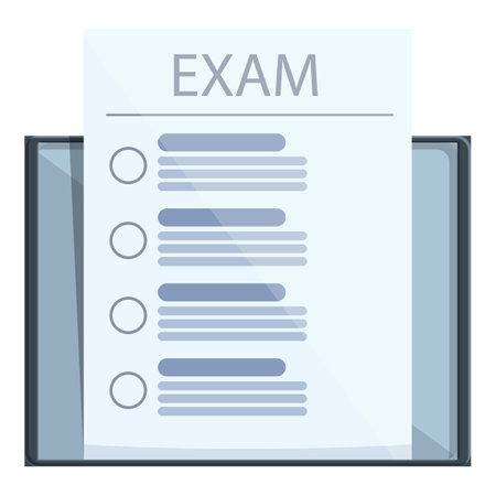 Online exam icon cartoon . Digital form. Pc webの写真素材