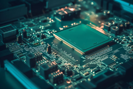 circuit board chip. computer pc component. Generate AIの素材