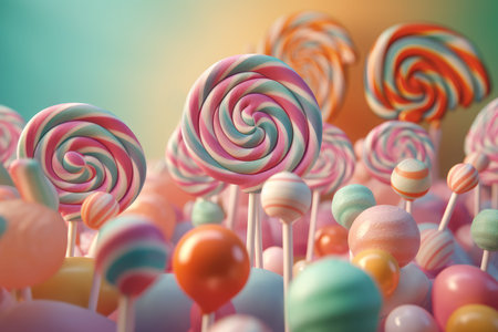 Candy sweet lollipop. color fantasy. Generate AIの素材