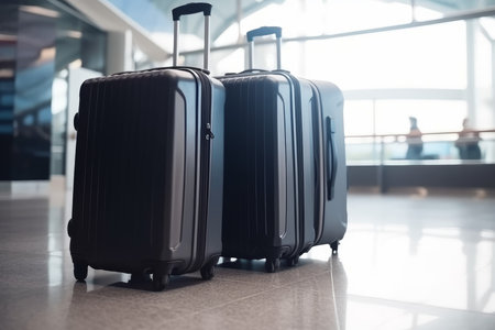 Airport travel luggage. plane departure. Generate AIの素材