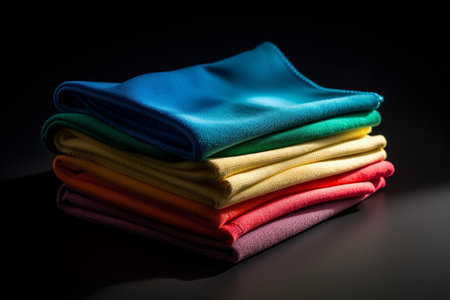 Cleaning colored microfiber. wash equipment. Generate AIの素材