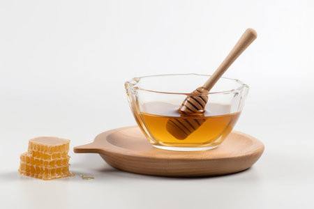 Honey isolated in glass pot. organic food. Generate AIの素材