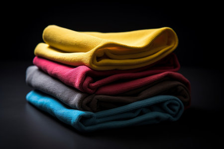 Colored microfiber. Housework clean rag. Generate AIの素材