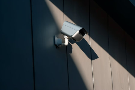 Surveillance on wall. safety property. Generate AIの素材