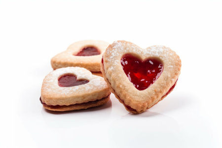Heart jam cookies. Tasty cookie. Generate AIの素材