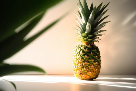 Pineapple at bright light. tropical food. Generate AIの素材