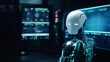 AI concept robot. computer data. Generate AIの素材