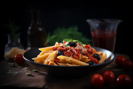 Italian food pasta. table meal. Generate AIの素材