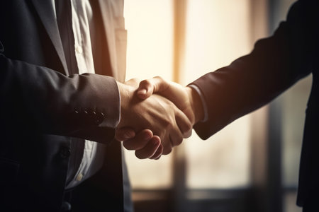 business shaking hands. corporate teamwork. Generate AIの素材