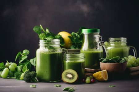 Green kiwi health smoothie. organic drink. Generate AIの素材