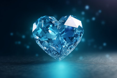 New heart shaped diamond. carat gemstone. Generate AIの素材