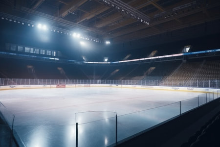 Photo pour Empty Ice Hockey Stadium. goal team. Generate AI - image libre de droit