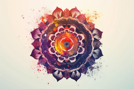 Mandala watercolor. Arabic Shape Ornamental. Generate AIの素材