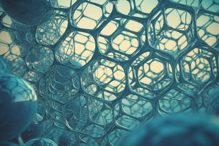 molecular structure. medical science blue. Generate AIの素材