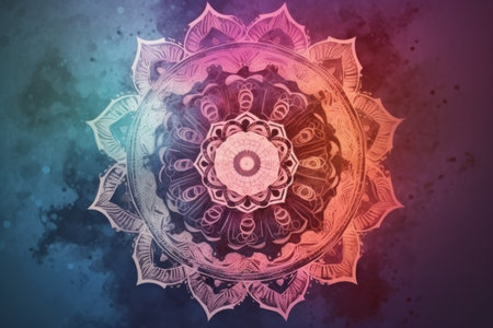 Mandala drawing watercolor colorful. texture design. Generate AIの素材