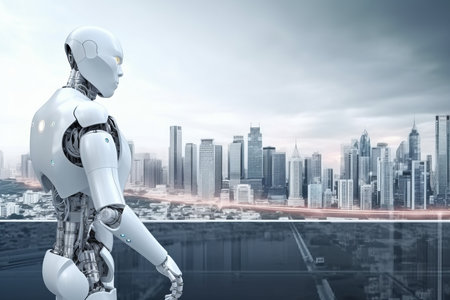 future robot engineer. digital smart app. Generate AIの素材