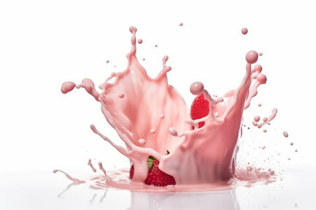 Dairy milk strawberry. natural diet. Generate AIの素材