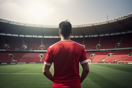 soccer player stadium. Goal win male. fictional person. Generate AIの素材