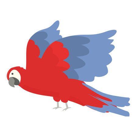 Angry macaw icon cartoon vector. Tropical bird. Red flyのイラスト素材
