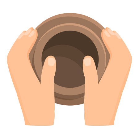 Pottery top view icon cartoon vector. Art workshop. Studio potterのイラスト素材