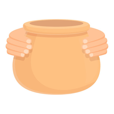 Studio potter icon cartoon vector. Pottery art. Art clayのイラスト素材