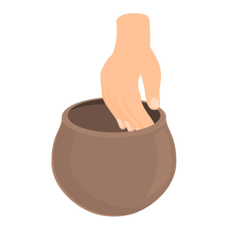 Apron pot icon cartoon vector. Art day. Pottery clayのイラスト素材