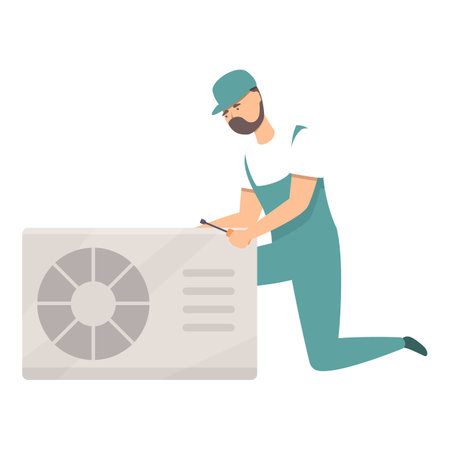 System fan icon cartoon vector. Air conditioner. Service manのイラスト素材