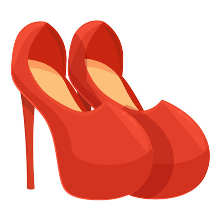 Red high heels shoes icon cartoon vector. Fashion female. Girl shoppingのイラスト素材