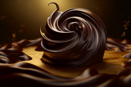 Decadent dark chocolate swirl. Dessert cream. Generate AIの素材