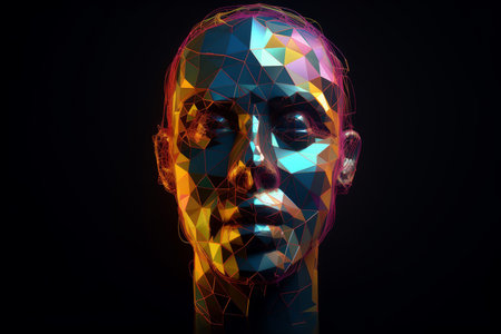 abstract human face. person studio. fictional person. Generate AIの素材