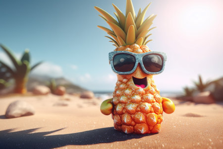 happy pineapple character. creative design. Generate AIの素材