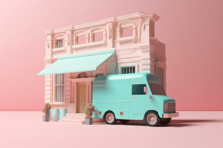 delivery truck service. Box shipping parcel. Generate AIの素材