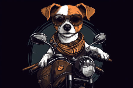 Jack russell dog bike pet. urban delivery. Generate AIの素材