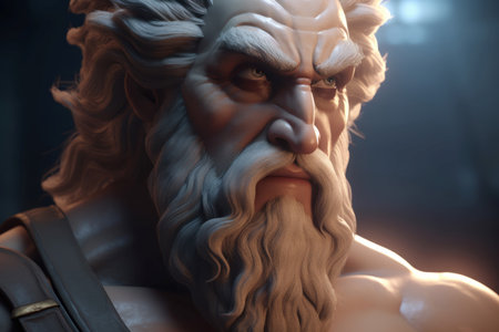 god zeus character view. strong male. fictional person. Generate AIの素材