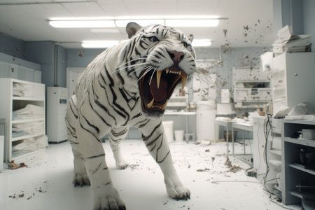 white tiger. wild predator animal. Generate AIの素材