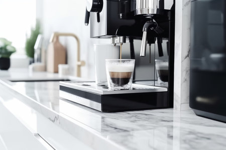 modern coffee machine. cafeteria cafe. Generate AIの素材