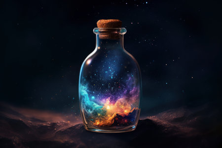 Galaxy bottle dust. galaxy space. Generate AIの素材