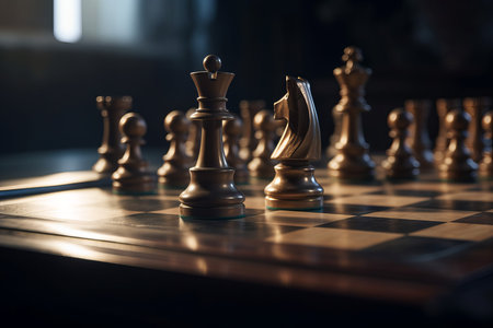 Chess figure game closeup. success play. Generate AIの素材