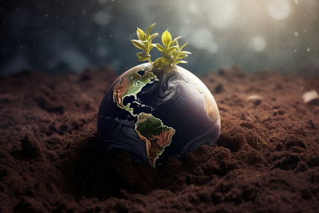 planet earth day soil. plant nature. Generate AIの素材